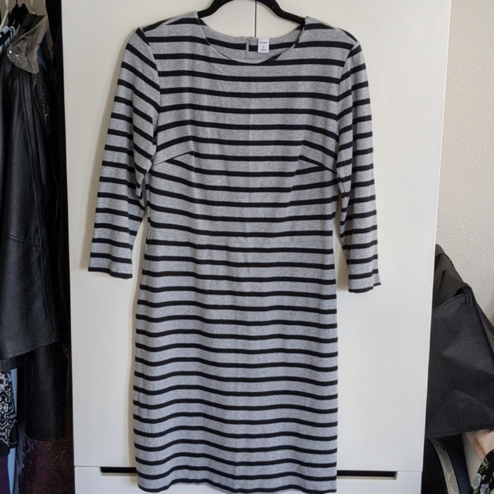 Striped 3/4 Sleeve Dress